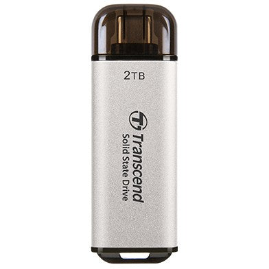 TRANSCEND ESD300S 2TB External SSD USB 10Gbps Type C Silver
