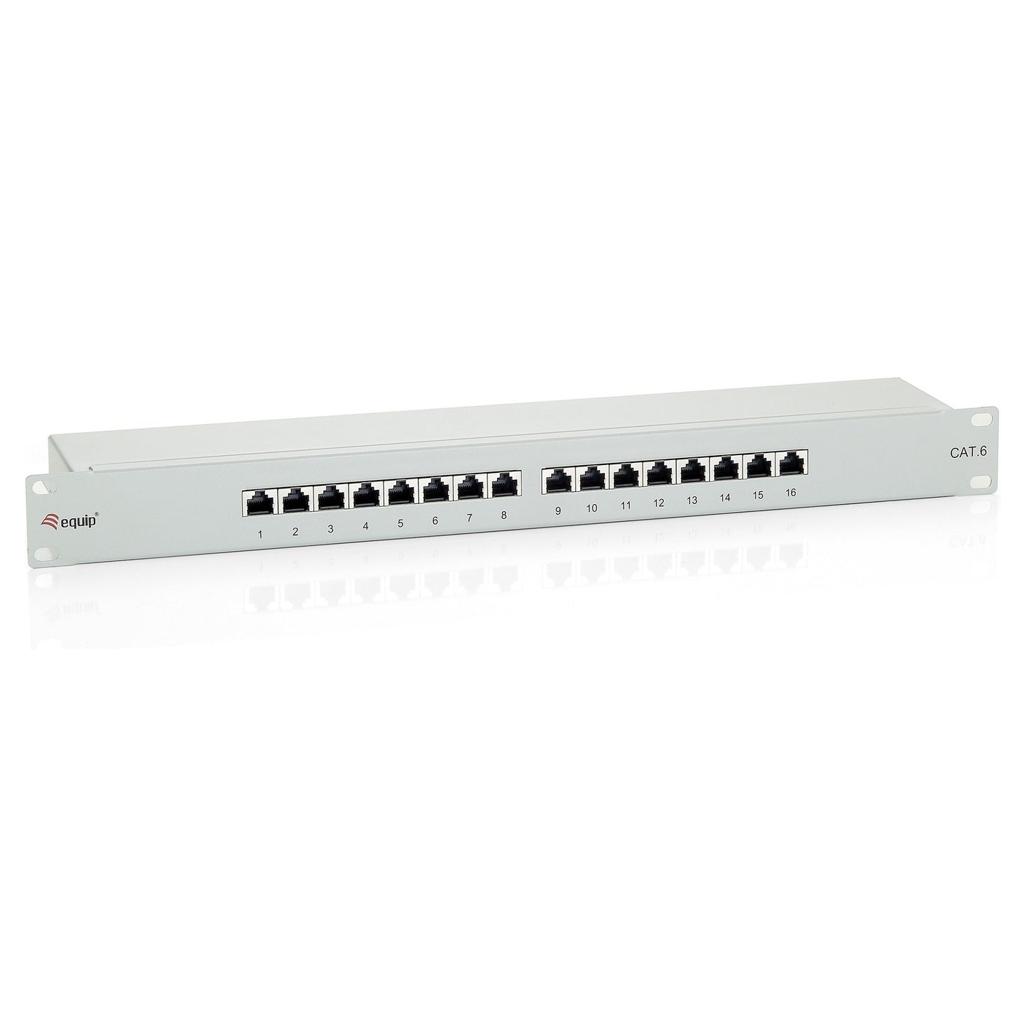 Equip Patchpanel 16x RJ45 Cat6 19" FTP 1HE ISO/IEC hellgrau