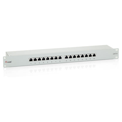 Equip Patchpanel 16x RJ45 Cat6 19" FTP 1HE ISO/IEC hellgrau