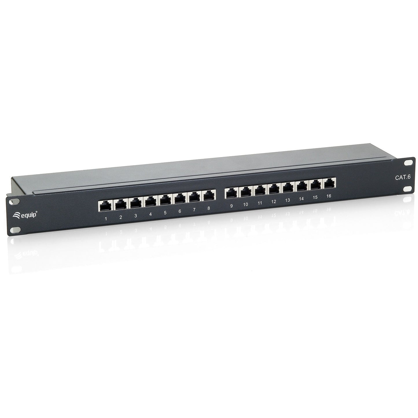 Equip Patchpanel 16x RJ45 Cat6 19" FTP 1HE ISO/IEC schwarz