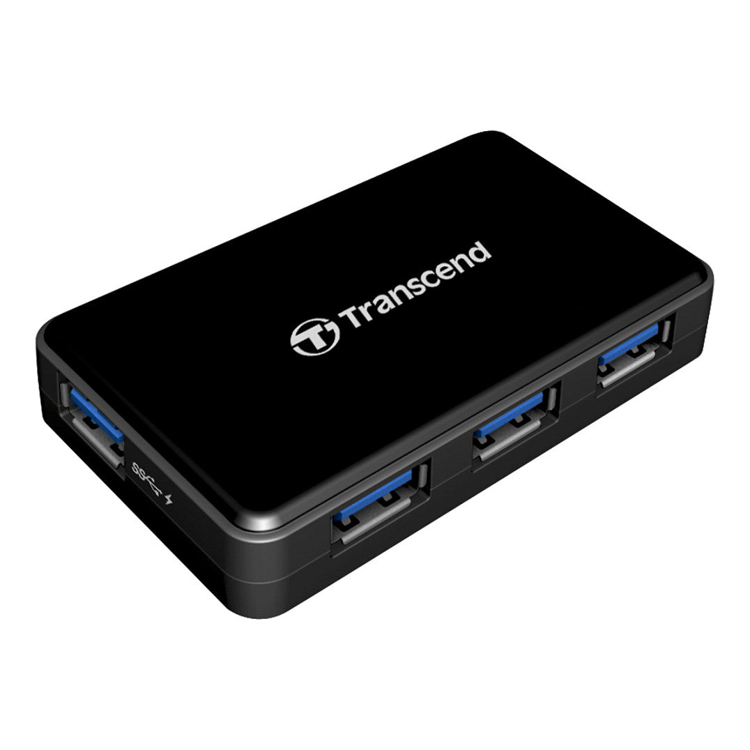 USB3.0 HUB 4Port Transcend HUB3 SuperSpeed aktiv mit Netzteil Black