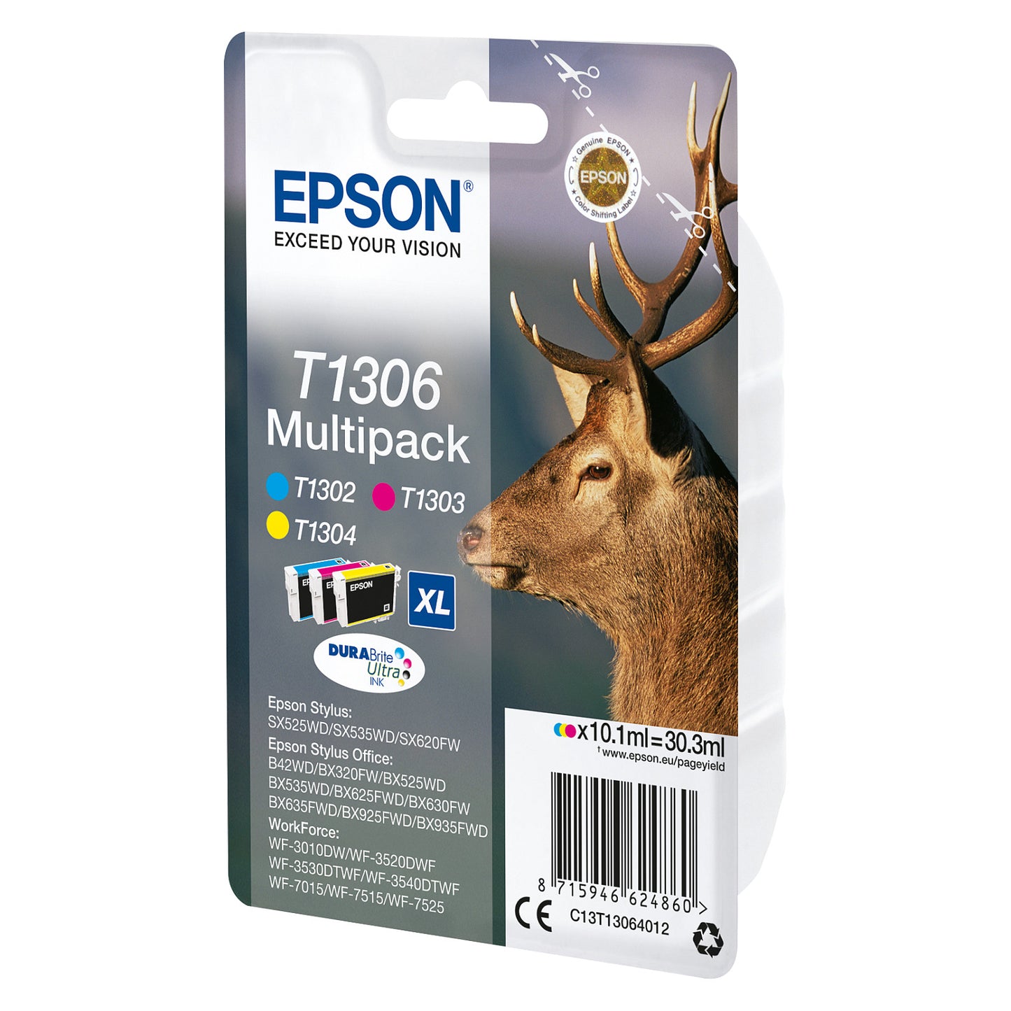Epson Tinte T1306 C13T13064012 3er Multipack (MCY)