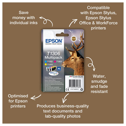 Epson Tinte T1306 C13T13064012 3er Multipack (MCY)