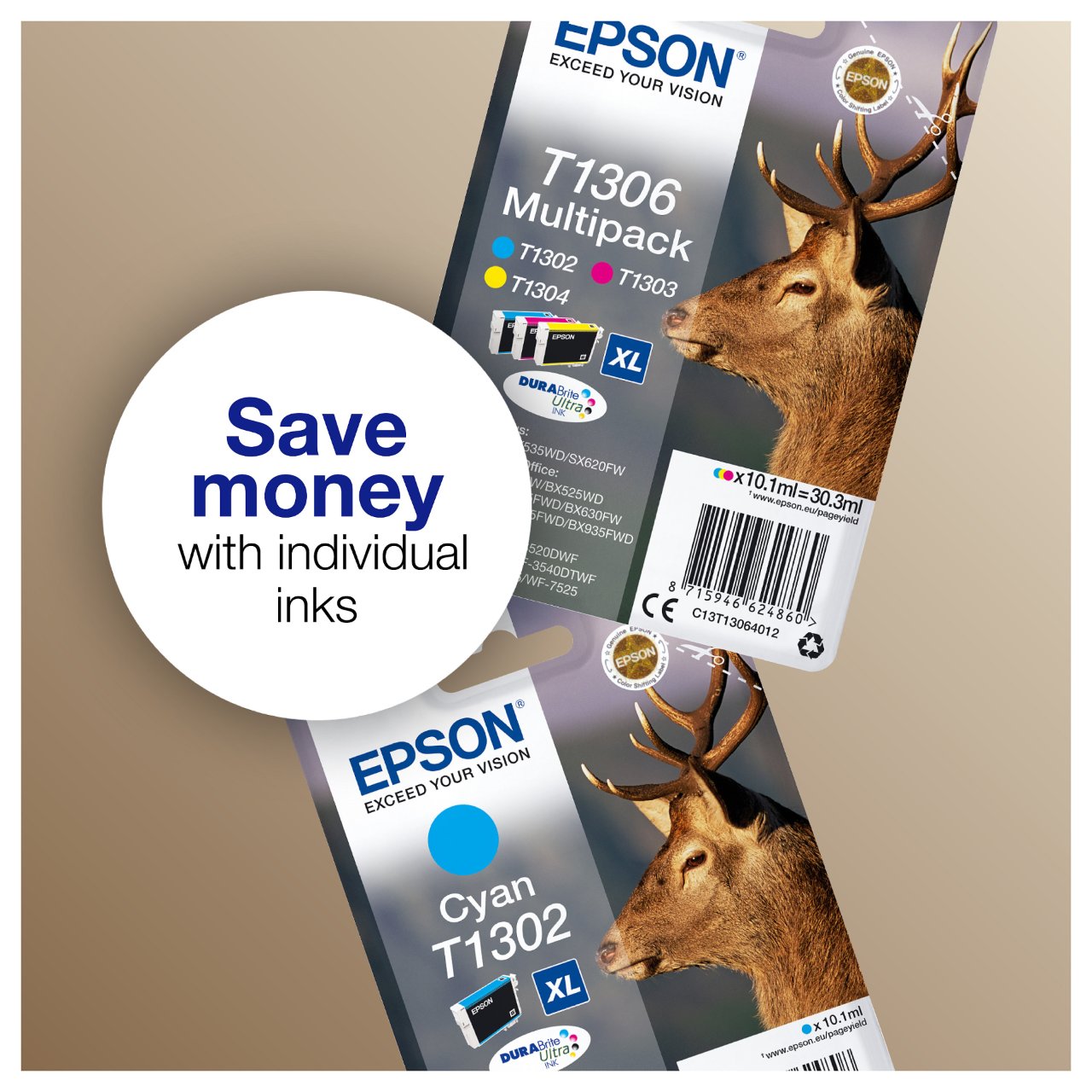 Epson Tinte T1306 C13T13064012 3er Multipack (MCY)