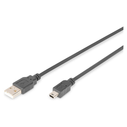 DIGITUS USB 2.0 Anschlusskabel Typ A -mini B St/St 1.0m, sw