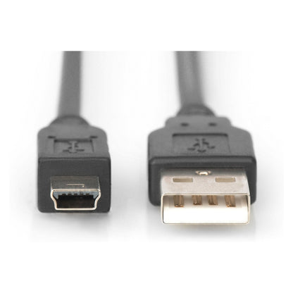 DIGITUS USB 2.0 Anschlusskabel Typ A -mini B St/St 1.0m, sw