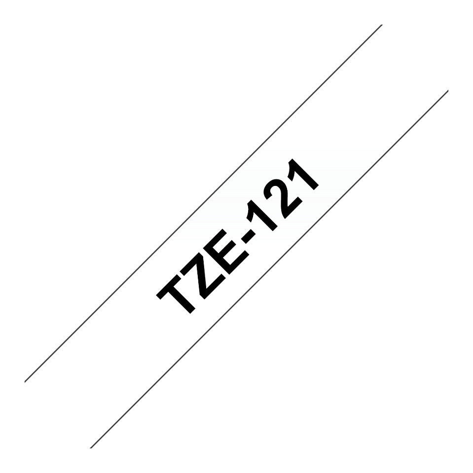 Brother TZe-121 schwarz farblos