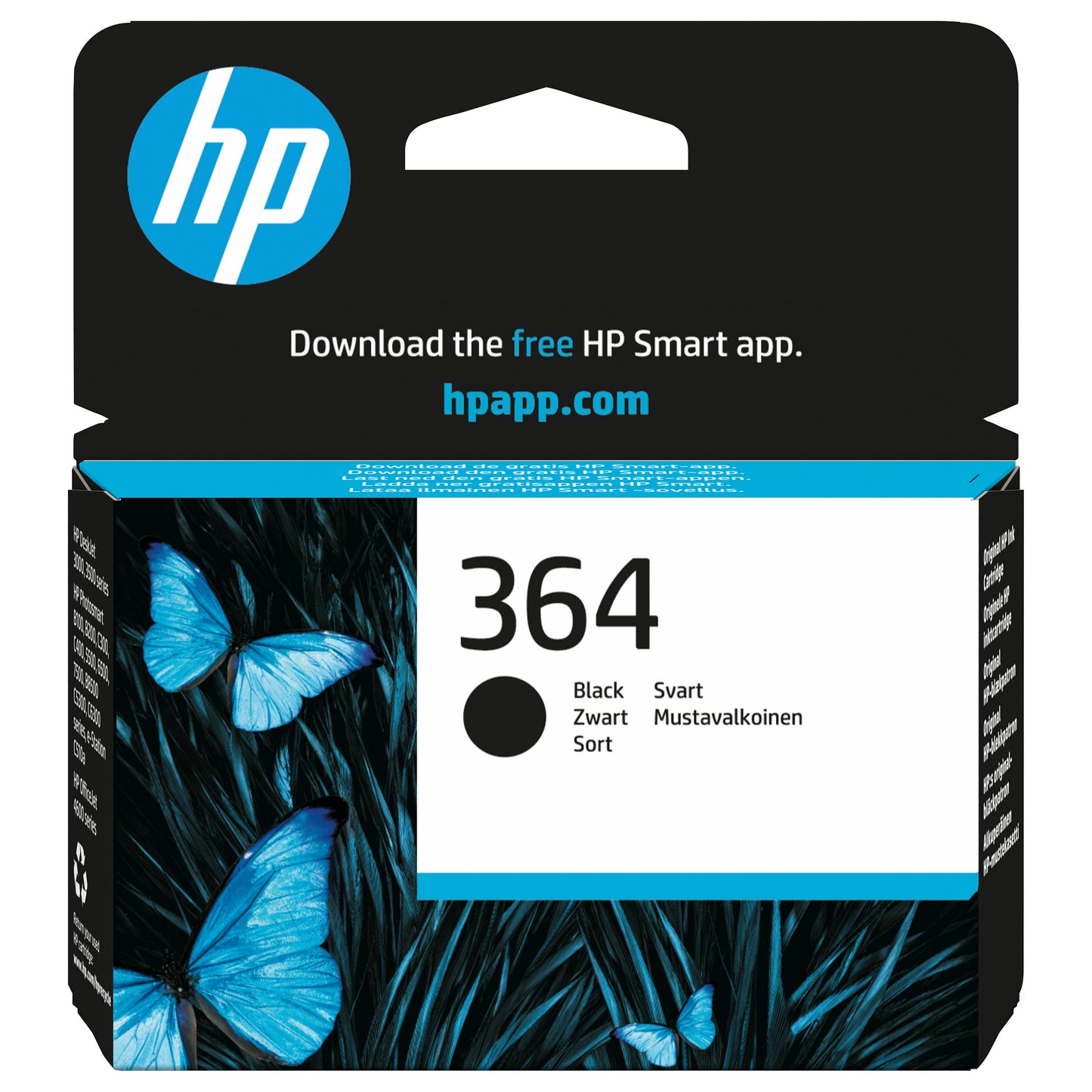 HP 364 original Ink cartridge CB316EE BA1 black standard capacity 6ml 250 pages 1-pack with Vivera Ink cartridge