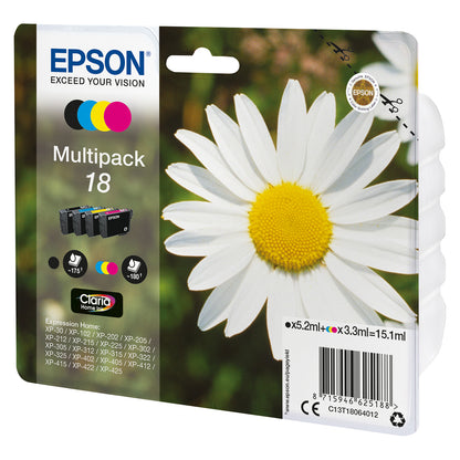 Epson Tinte 18 C13T18064012 4er Multipack (BKMCY) bis zu 175 Seiten