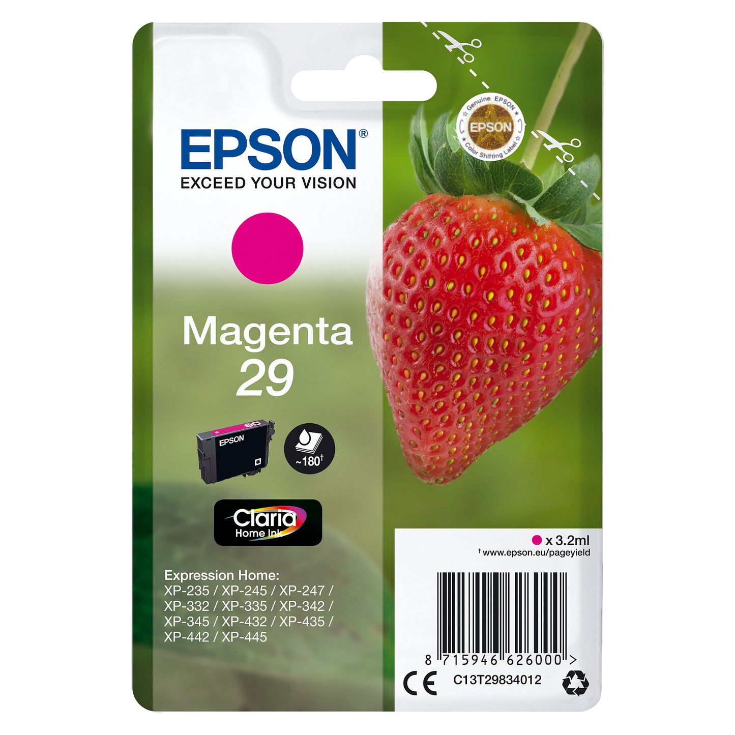 Epson Tinte 29 C13T29834012 Magenta bis zu 180 Seiten