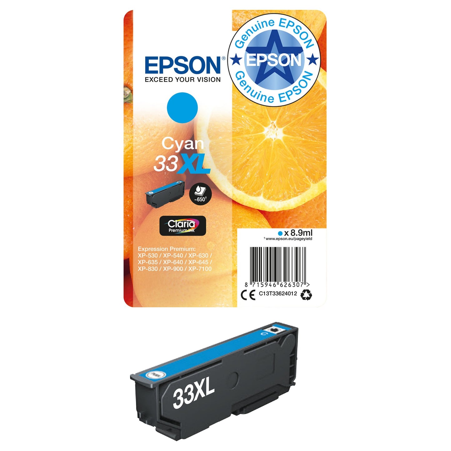 Epson Tinte 33XL C13T33624012 Cyan