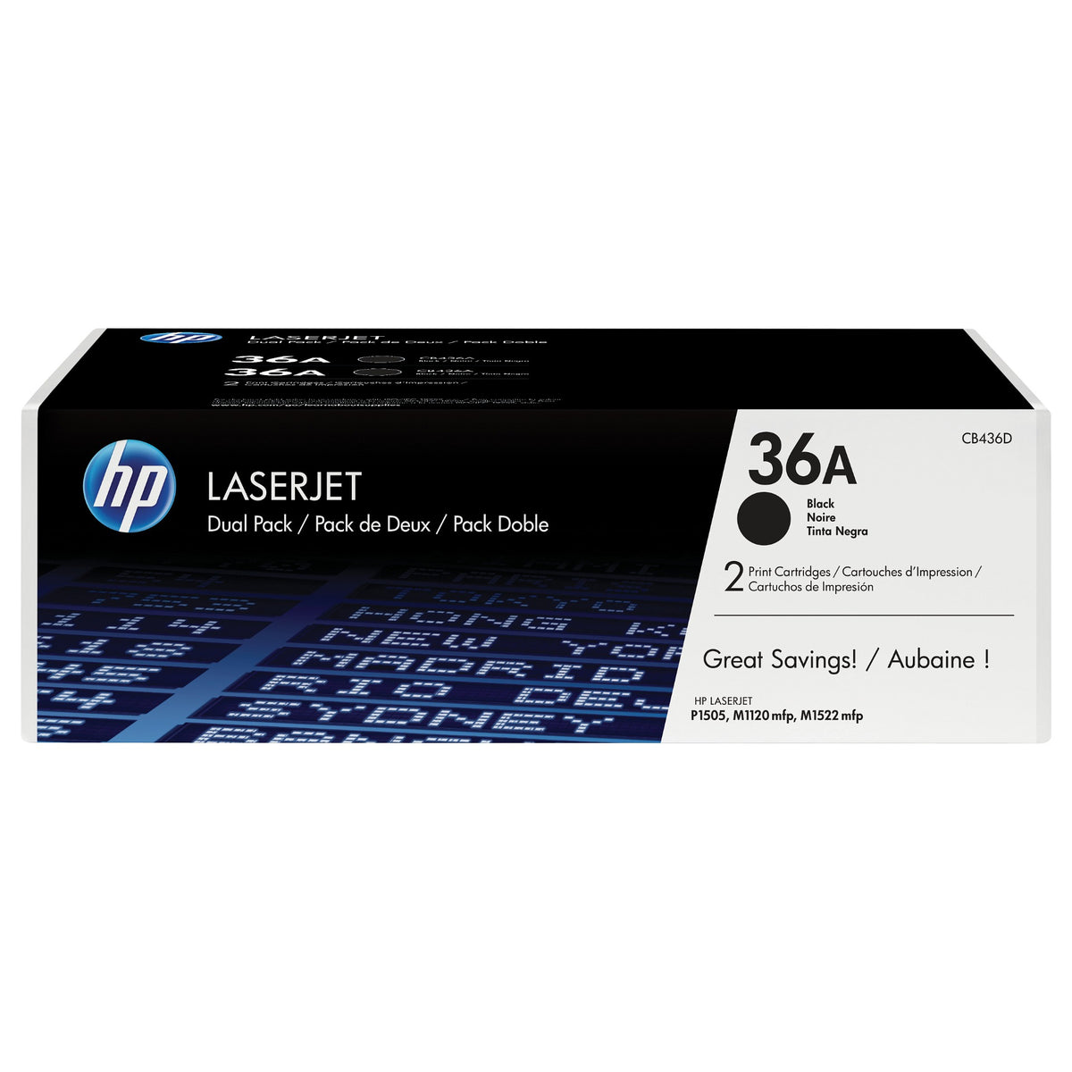 HP original LaserJet Toner cartridge CB436AD black standard capacity 2 x 2000 pages 2-pack
