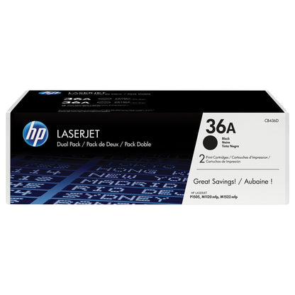 HP original LaserJet Toner cartridge CB436AD black standard capacity 2 x 2000 pages 2-pack