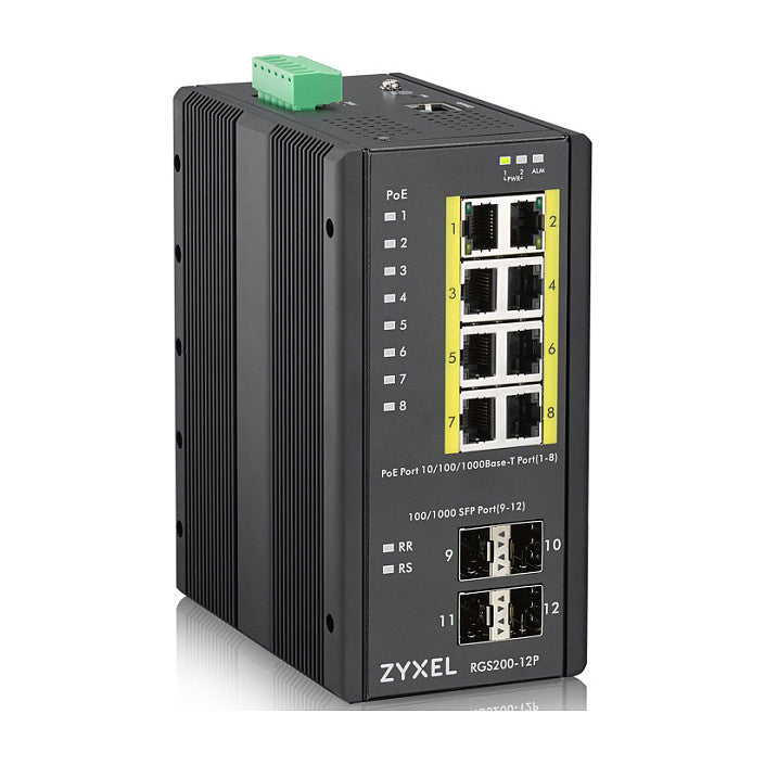 8+4P Zyxel RGS200-12P POE industrial