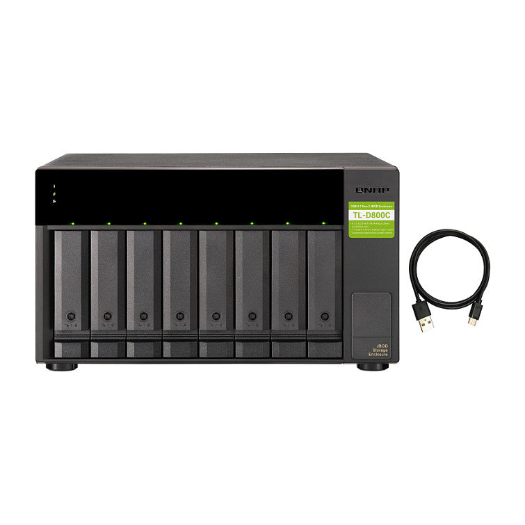 QNAP TL-D800C 8-bay desktop USB-C 3.1 Gen2 10Gbps JBOD expansion unit