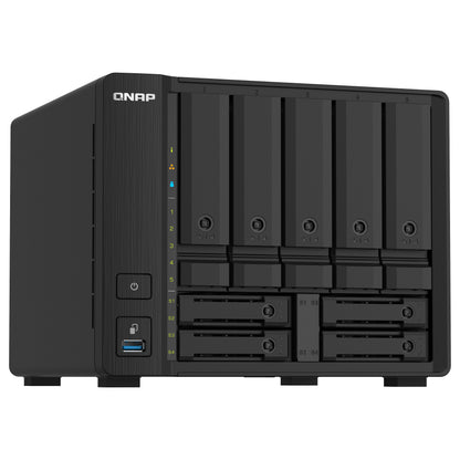 QNAP TS-932PX-4G 9-Bay NAS AL324 4GB DDR4 SODIMM 5x8,89cm 3,5Zoll 4x6,35cm 2,5Zoll drive slots 2x10GbE SFP+ LAN 2x2.5GbE LAN