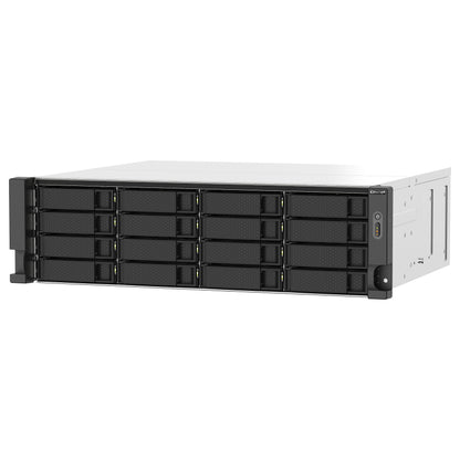 QNAP 16-Bay-Rackmount-NAS AMD Ryzen V1000-Serie V1500B 4C/8T 2,2GHz 16GB DDR4-RAM 2x2,5 GbE LAN optionale 10GbE und M.2