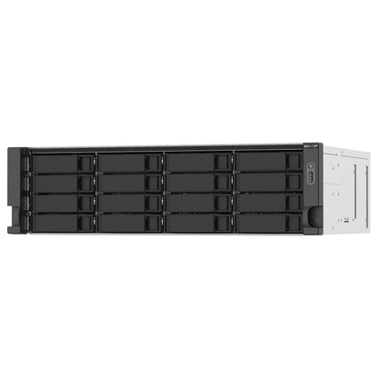 QNAP 16-Bay-Rackmount-NAS AMD Ryzen V1000-Serie V1500B 4C/8T 2,2GHz 16GB DDR4-RAM 2x2,5 GbE LAN optionale 10GbE und M.2