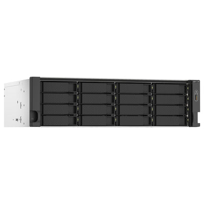 QNAP 16-Bay-Rackmount-NAS AMD Ryzen V1000-Serie V1500B 4C/8T 2,2GHz 16GB DDR4-RAM 2x2,5 GbE LAN optionale 10GbE und M.2