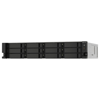 QNAP 12-Bay-Rackmontage-NAS AMD Ryzen V1000 Serie V1500B 4C/8T 2,2GHz 8GB DDR4-RAM 2x2,5 GbE LAN optionale 10GbE und M.2