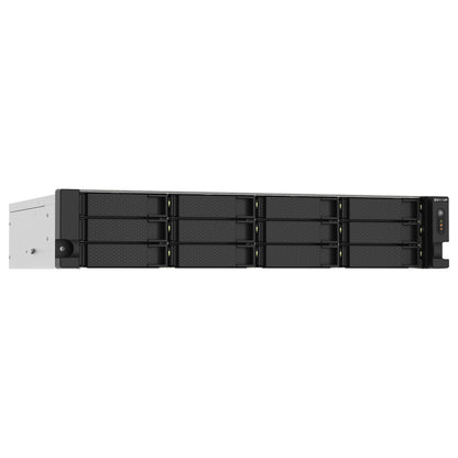 QNAP 12-Bay-Rackmontage-NAS AMD Ryzen V1000 Serie V1500B 4C/8T 2,2GHz 8GB DDR4-RAM 2x2,5 GbE LAN optionale 10GbE und M.2