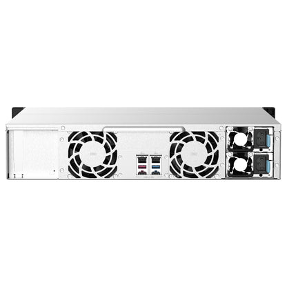 QNAP 12-Bay-Rackmontage-NAS AMD Ryzen V1000 Serie V1500B 4C/8T 2,2GHz 8GB DDR4-RAM 2x2,5 GbE LAN optionale 10GbE und M.2