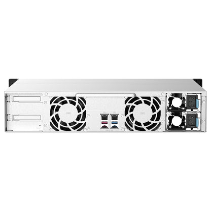 QNAP 12-Bay-Rackmontage-NAS AMD Ryzen V1000 Serie V1500B 4C/8T 2,2GHz 8GB DDR4-RAM 2x2,5 GbE LAN optionale 10GbE und M.2