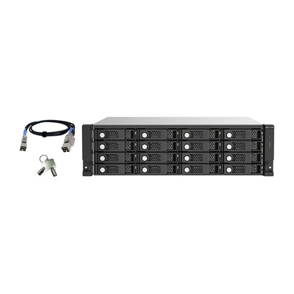 QNAP TL-R1620SEP-RP 16-bay 3U rackmount SAS 12Gbps JBOD expansion enclosure with SAS expander 12Gbps & SAS/SATA 6Gbps drives