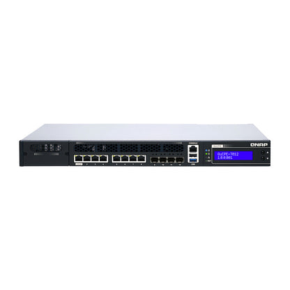 QNAP QuCPE-7012-D2146NT-32G Intel Xeon D-2146NT 8x2.5GbE RJ45 ports and 4x10GbE SFP+ ports 1x network module 1x PCIe Gen3 x8