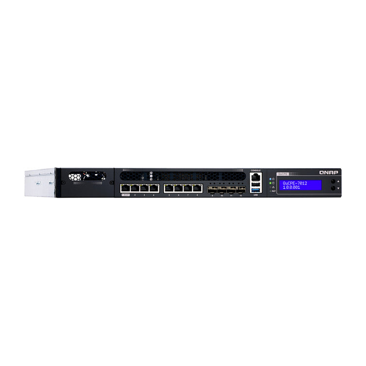 QNAP QuCPE-7012-D2146NT-32G Intel Xeon D-2146NT 8x2.5GbE RJ45 ports and 4x10GbE SFP+ ports 1x network module 1x PCIe Gen3 x8