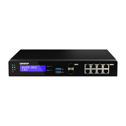 QNAP QuCPE-3032-C3558R-8G Intel Atom C3558R 8x2.5GbE RJ45 ports and 2x10GbE SFP+ ports 2xM.2 2280 NVMe slot 60W PS units