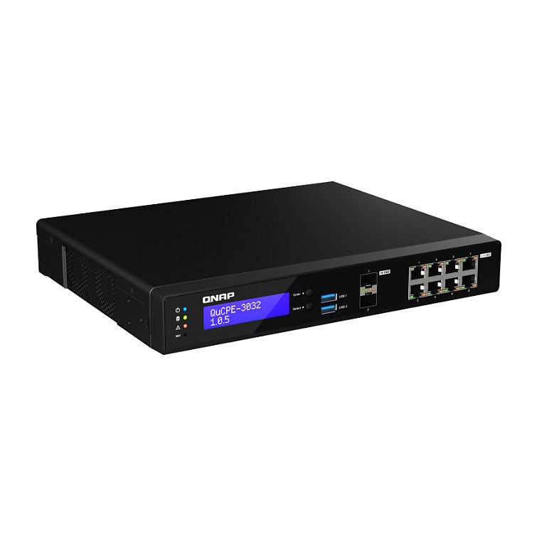 QNAP QuCPE-3032-C3558R-8G Intel Atom C3558R 8x2.5GbE RJ45 ports and 2x10GbE SFP+ ports 2xM.2 2280 NVMe slot 60W PS units