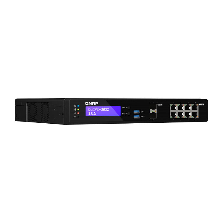 QNAP QuCPE-3032-C3558R-8G Intel Atom C3558R 8x2.5GbE RJ45 ports and 2x10GbE SFP+ ports 2xM.2 2280 NVMe slot 60W PS units
