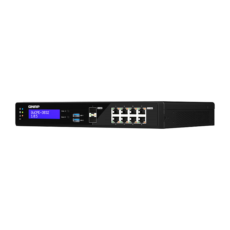 QNAP QuCPE-3032-C3558R-8G Intel Atom C3558R 8x2.5GbE RJ45 ports and 2x10GbE SFP+ ports 2xM.2 2280 NVMe slot 60W PS units