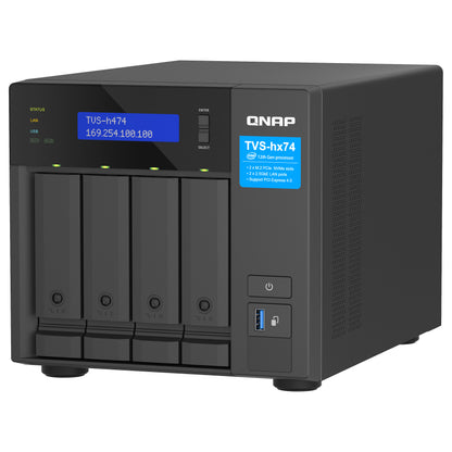 QNAP TVS-H474-PT-8G 4-bay QuTS hero NAS Intel Pentium Gold G7400 up to 3,7GHz 8GB SO-DIMM