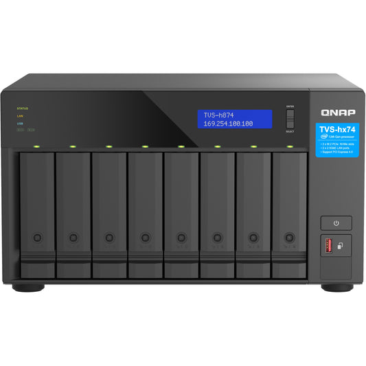 QNAP TVS-H874-I5-32G 8-bay QuTS hero NAS Intel Core i5-12400 6-core/12-thread up to 4.6GHz 32GB SO-DIMM