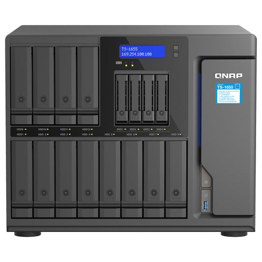 QNAP TS-1655-8G 16-Bay NAS Intel Atom C5125 8-core/8-thread 2.8GHz processor