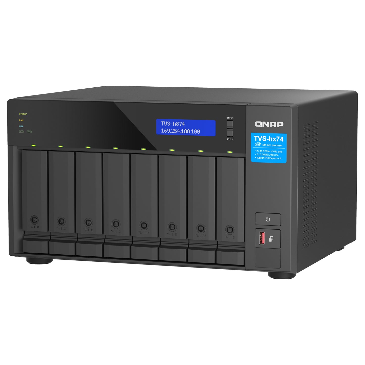 QNAP TVS-H874-I7-32G 8-bay QuTS hero NAS Intel Core i7-12700 12-core 32GB RAM