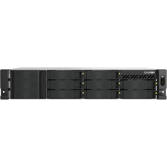 QNAP TS-855eU-RP-8G 8-bay short depth rackmount NAS Intel Atom C5125 8C 2.8GHz 8GB RAM 2x2.5GbE 2xM.2 2280 2xPCIe Gen3 1x250W R PSU