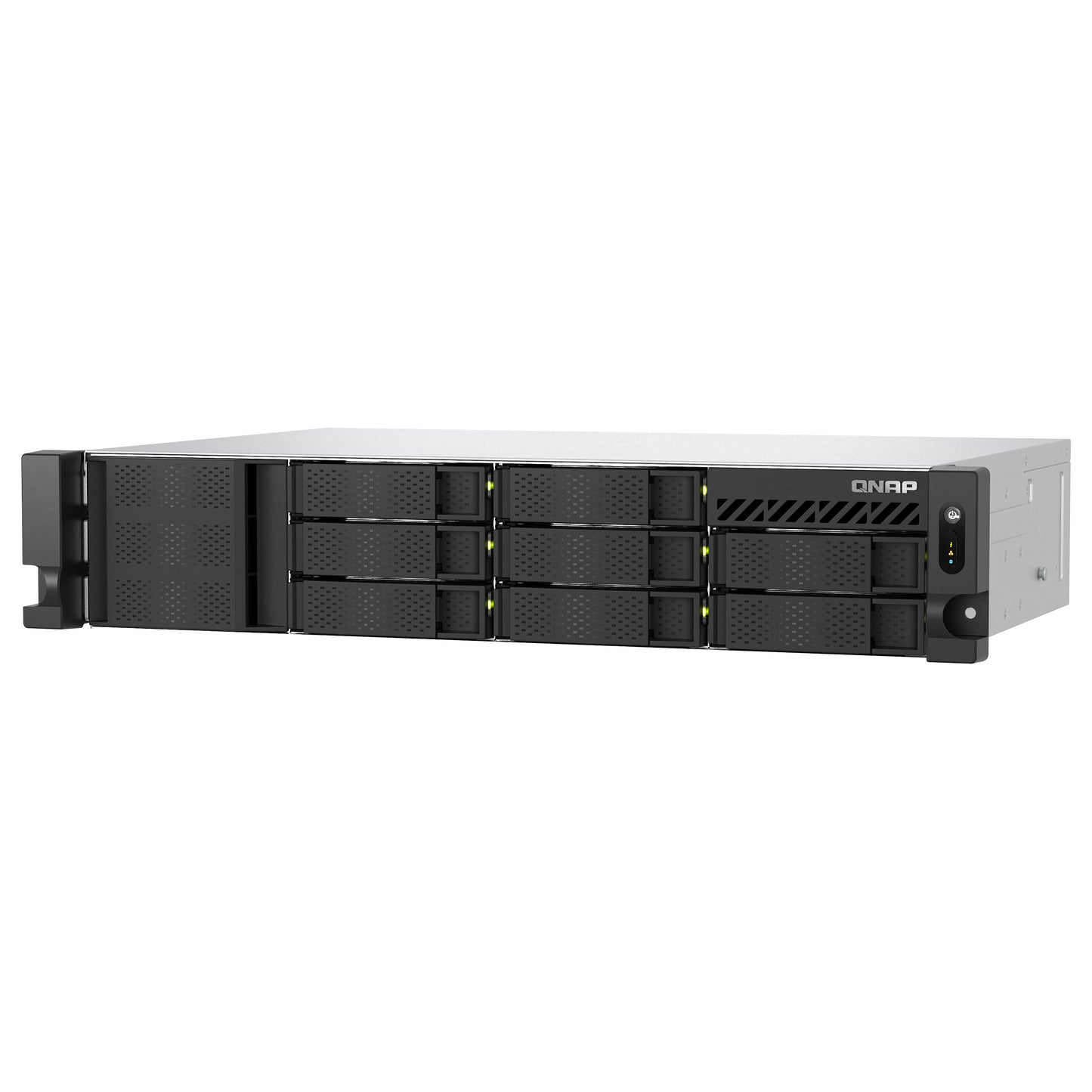 QNAP TS-855eU-8G 8-bay short depth rackmount NAS Intel Atom C5125 8C 2.8GHz 8GB RAM 2x2.5GbE 2xM.2 2280 2xPCIe Gen3 PSU