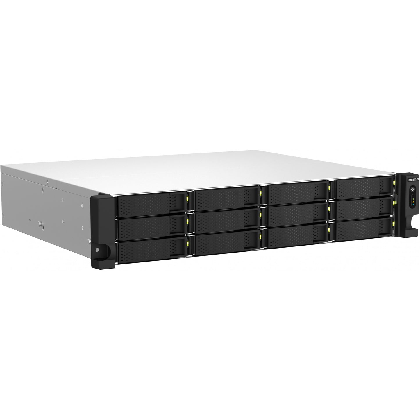 QNAP TS-1264U-RP-8G 2U 12-Bay rackmount NAS Intel Celeron N5095 quad-core 8GB onboard not expandable 12x3.5/2.5 SATA 2x300W r PSU