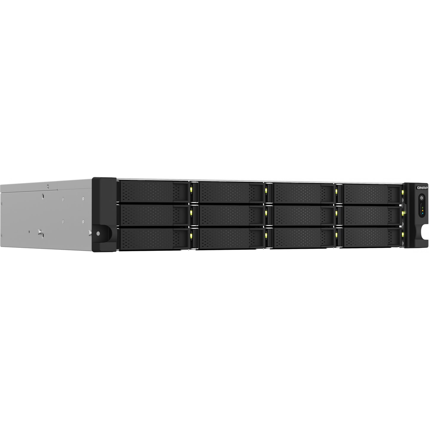 QNAP TS-1264U-RP-8G 2U 12-Bay rackmount NAS Intel Celeron N5095 quad-core 8GB onboard not expandable 12x3.5/2.5 SATA 2x300W r PSU