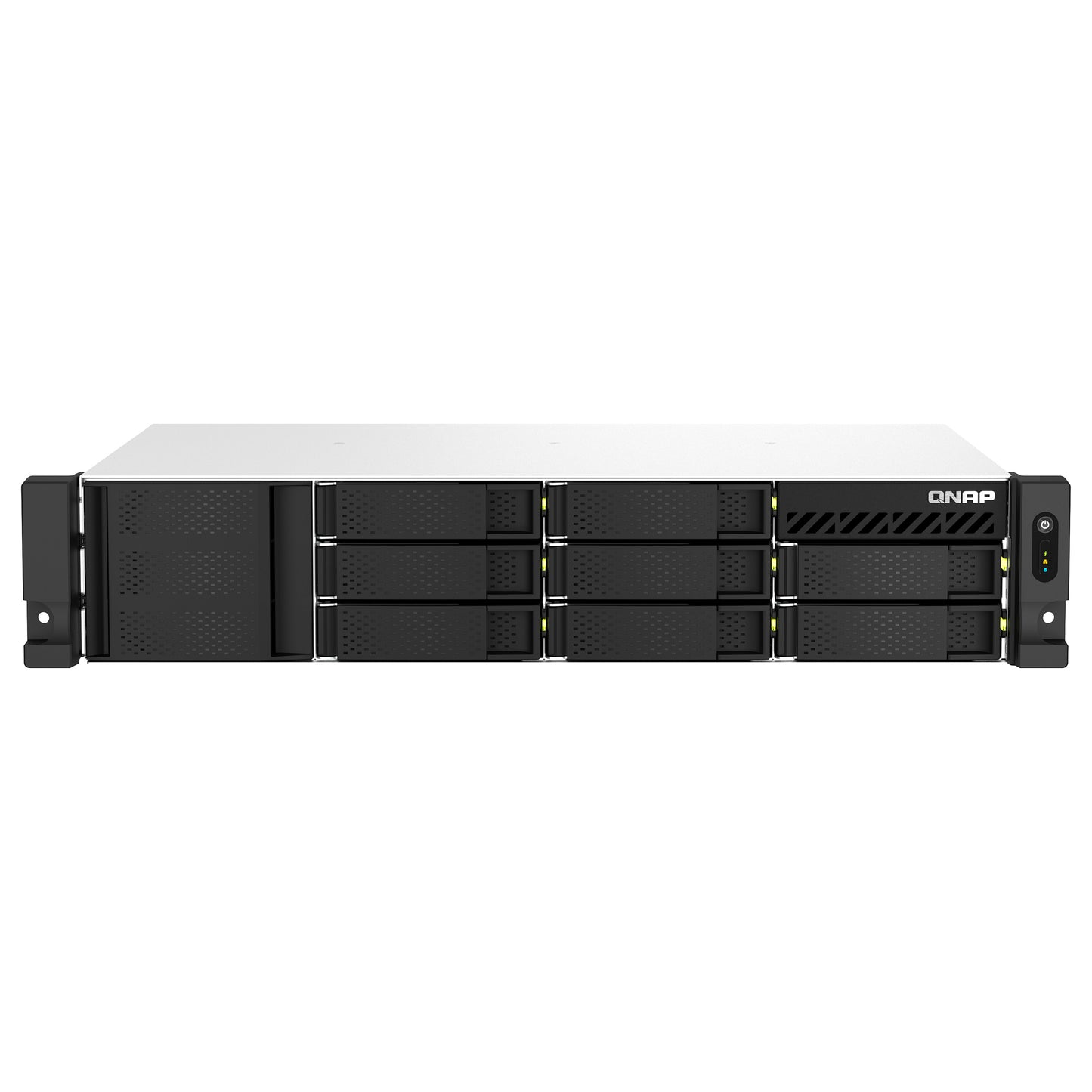 QNAP TS-864eU-8G 2U 8-bay short depth 30,48cm 12Zoll rackmount NAS Intel Celeron N5095 quad-core 8GB 8x3.5/2.5 SATA 1x300W PSU