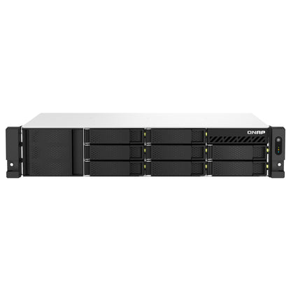 QNAP TS-864eU-8G 2U 8-bay short depth 30,48cm 12Zoll rackmount NAS Intel Celeron N5095 quad-core 8GB 8x3.5/2.5 SATA 1x300W PSU