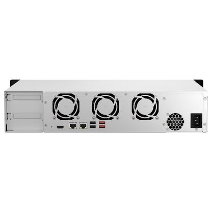 QNAP TS-864eU-8G 2U 8-bay short depth 30,48cm 12Zoll rackmount NAS Intel Celeron N5095 quad-core 8GB 8x3.5/2.5 SATA 1x300W PSU