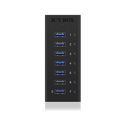 HUB 7Port. Verfügt über 7x USB 3.0 Anschlüsse für Laufwerke ICY BOX