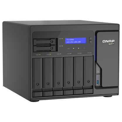 QNAP TS-h886-D1602-8G-BRO 8-Bay QuTS hero NAS Intel Xeon D1602 built-in 2 M.2 NVMe Gen3 port SATA 8GB RAM + 5 Year Warranty