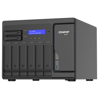 QNAP TS-h886-D1602-8G-BRO 8-Bay QuTS hero NAS Intel Xeon D1602 built-in 2 M.2 NVMe Gen3 port SATA 8GB RAM + 5 Year Warranty