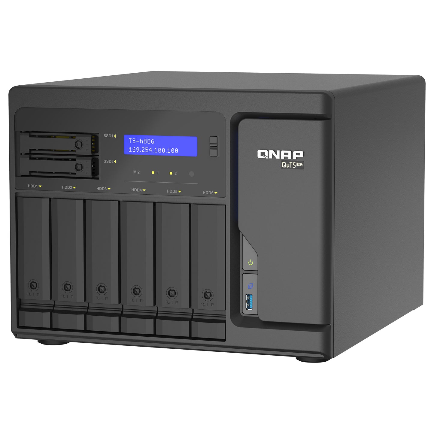 QNAP TS-h886-D1602-8G-BRO 8-Bay QuTS hero NAS Intel Xeon D1602 built-in 2 M.2 NVMe Gen3 port SATA 8GB RAM + 5 Year Warranty