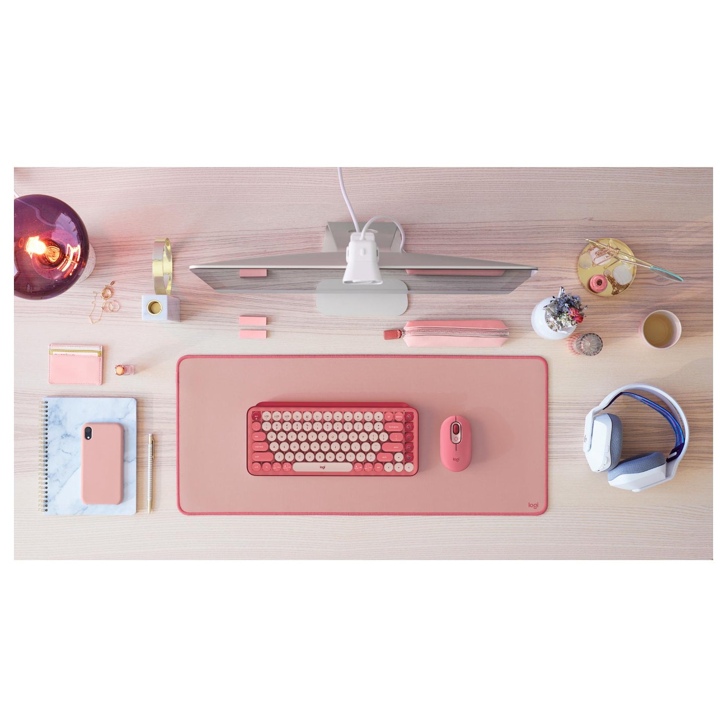Logitech Desk Mat Studio Series Mouse pad dark rose